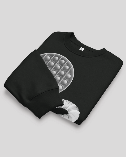 Fidget Oversized Black Adult Crewneck