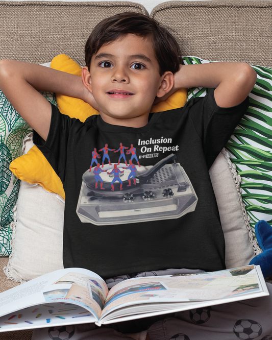 Youth Inclusion on Repeat Unisex Black Tee