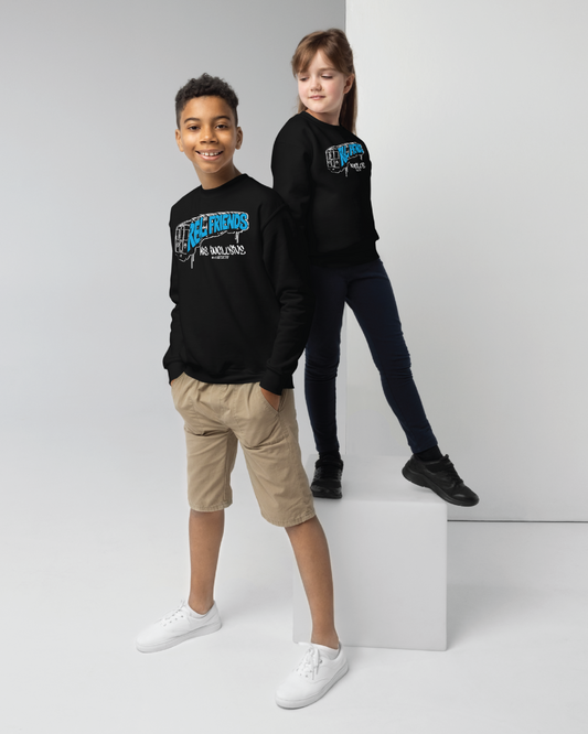 Youth Real Friends Metro Unisex Black Crewneck