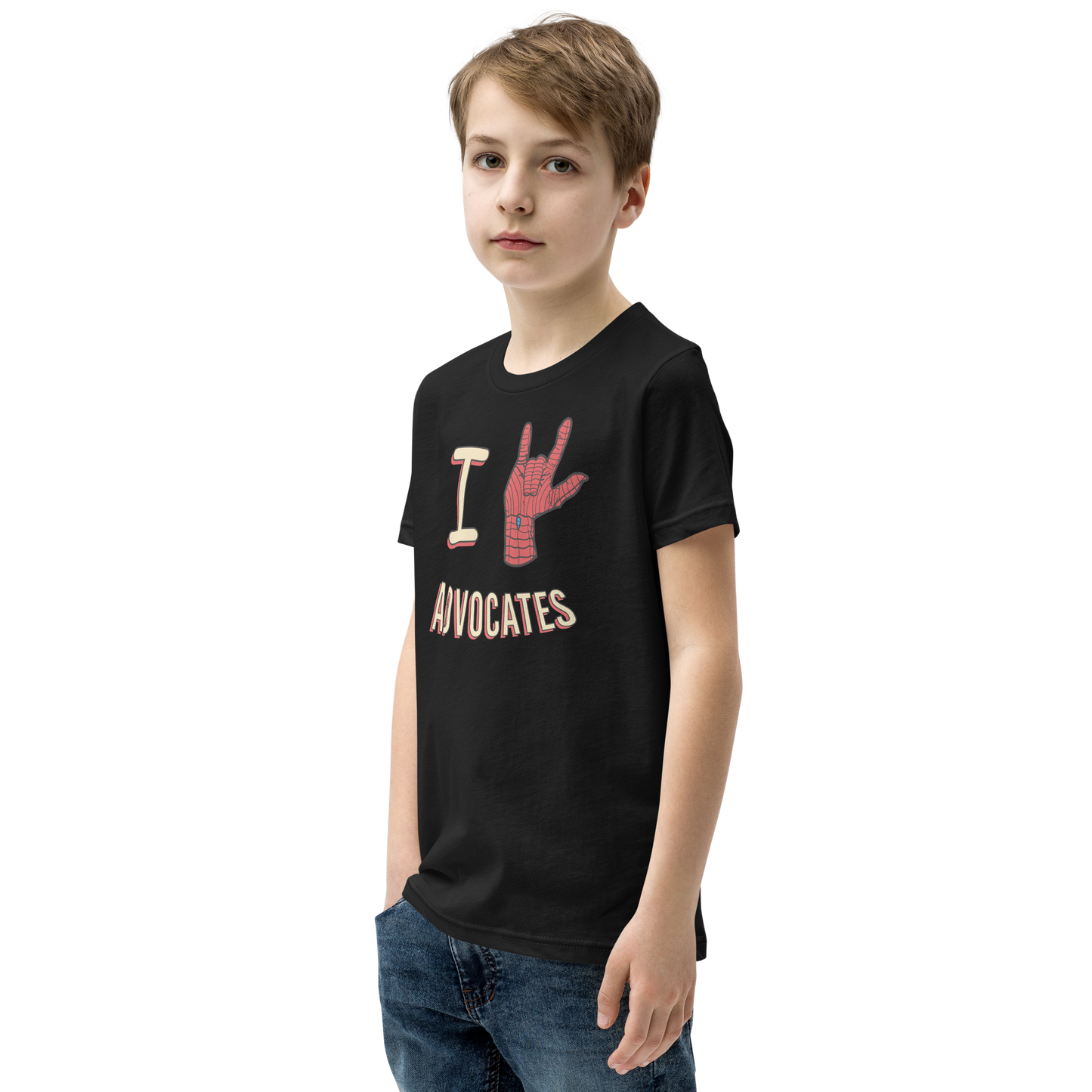 Youth I Love Advocates Black Tee