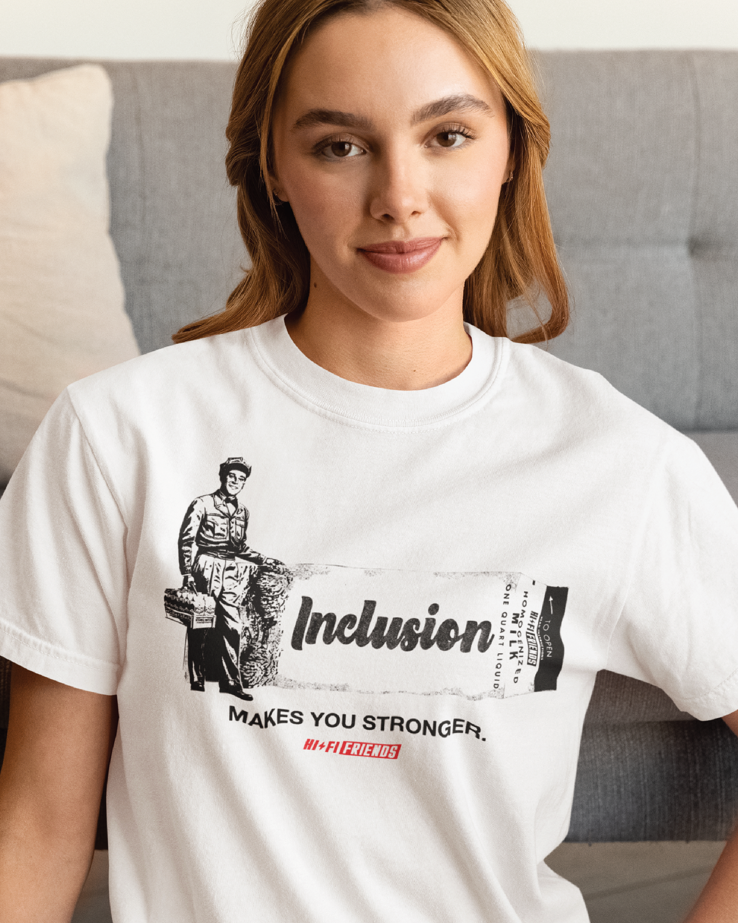Adult Inclusion Makes You Stronger Unisex White Tee