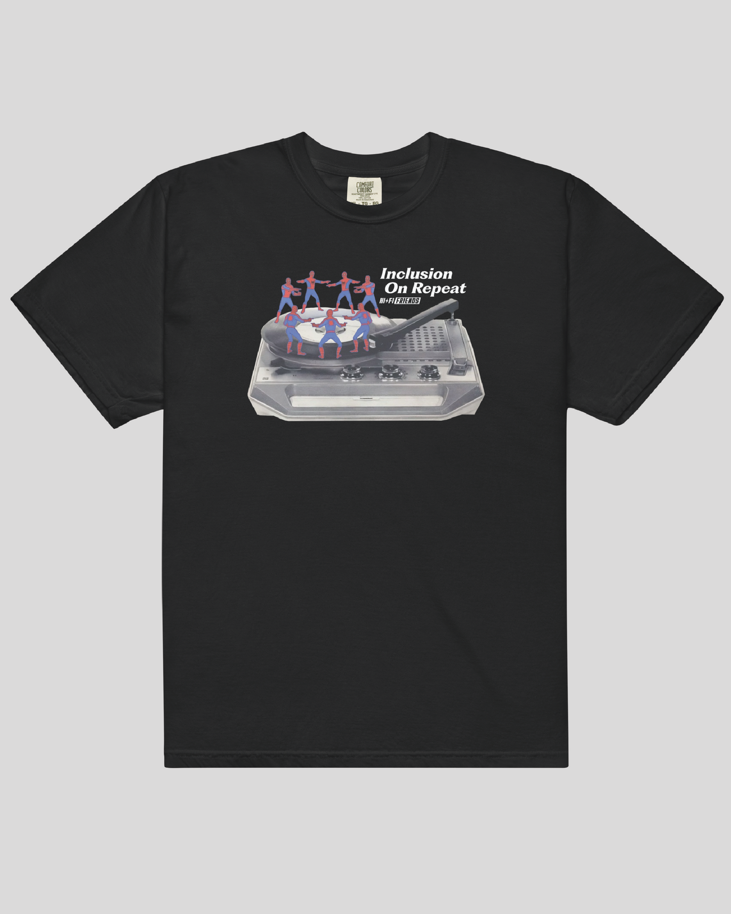 Adult Inclusion on Repeat Unisex Black Tee