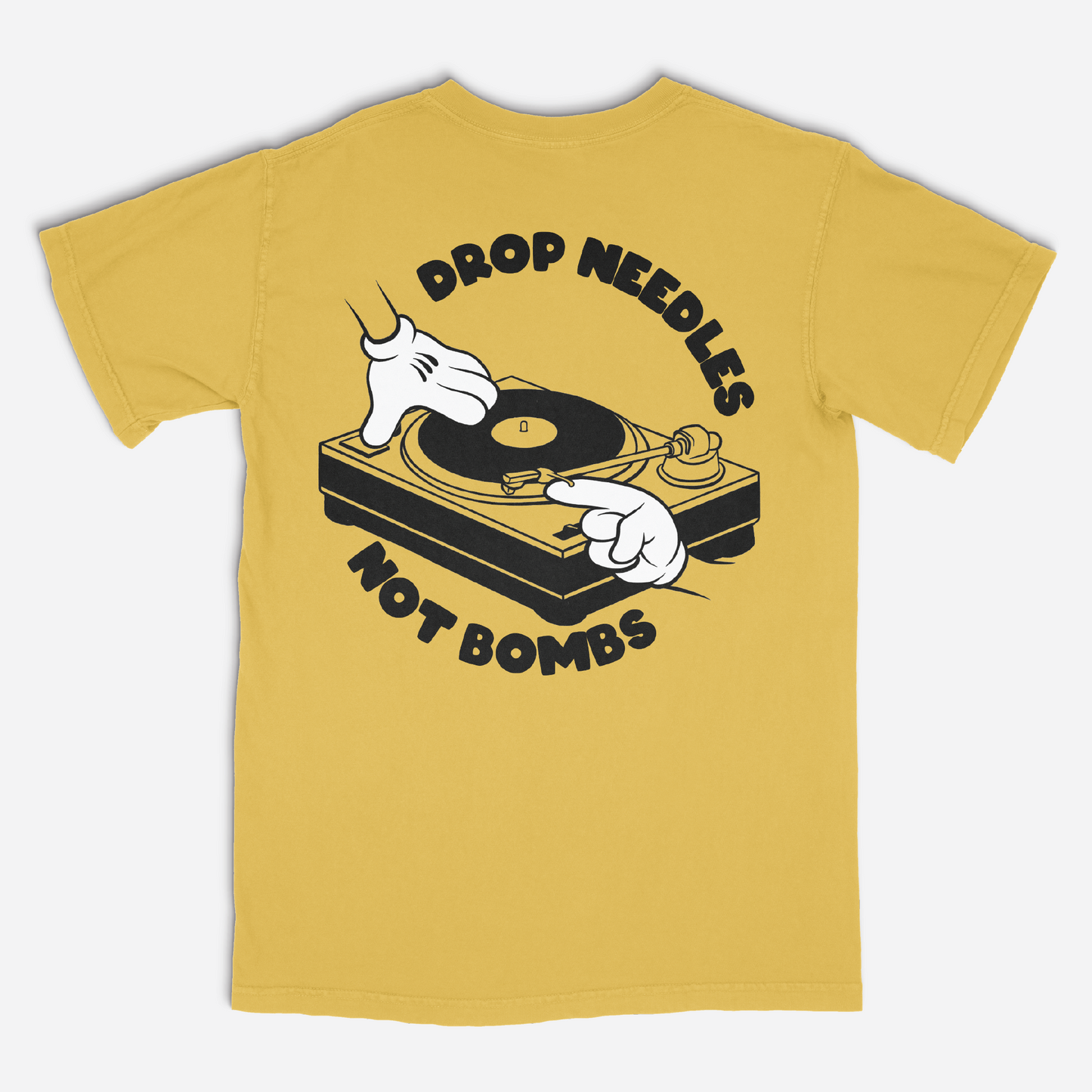 Drop Needles Not Bombs Mustard Tee