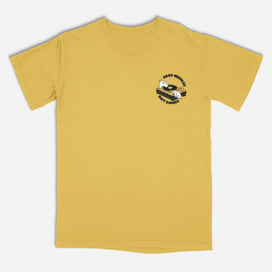 Drop Needles Not Bombs Mustard Tee