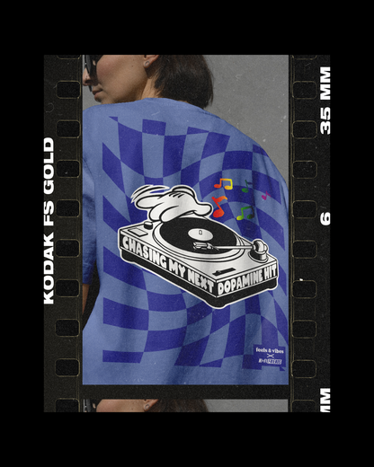 Chasing My Next Dopamine Hit X Feels & Vibes Collab Mystic Blue Tee