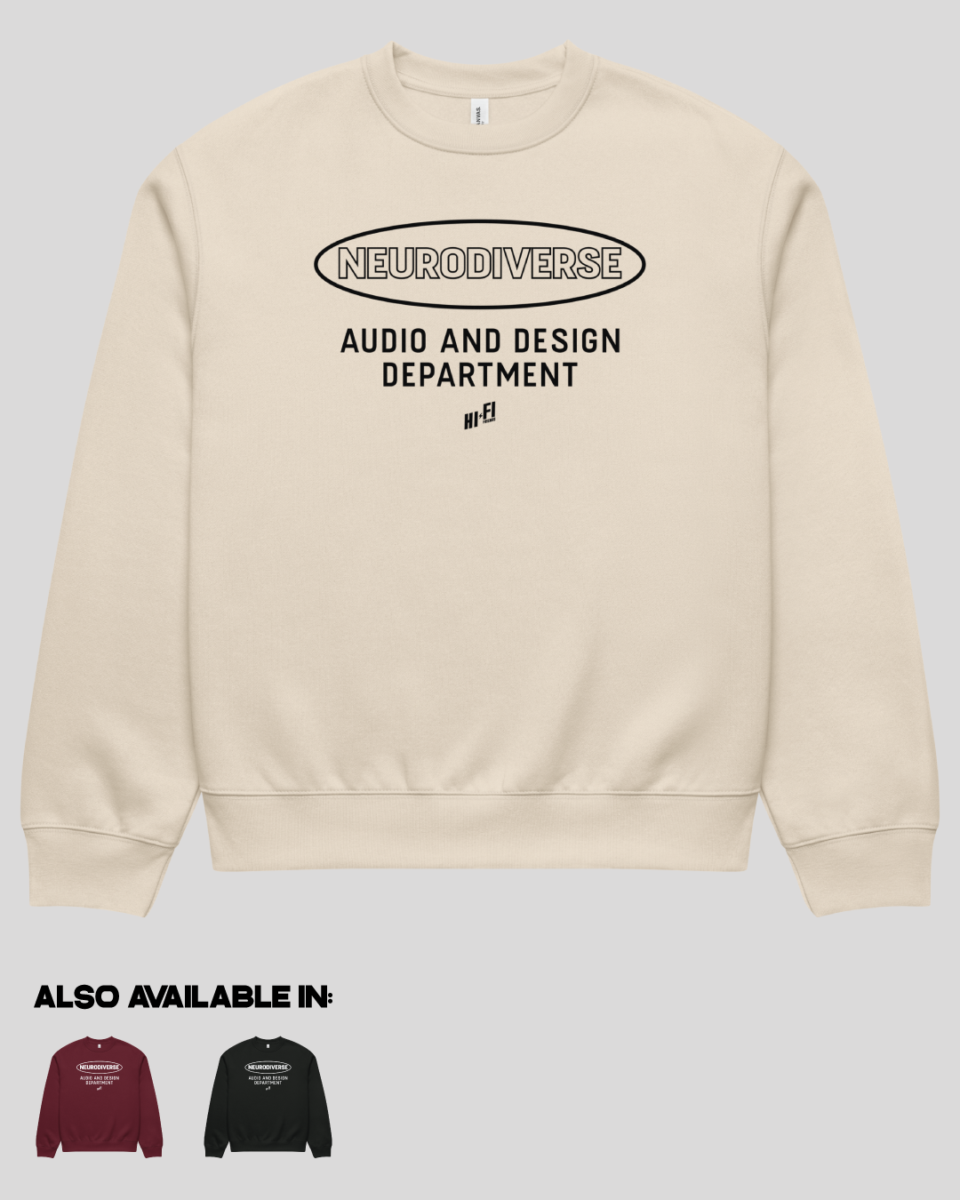 Neurodiverse Audio and Design Department Oversized Adult Crewneck
