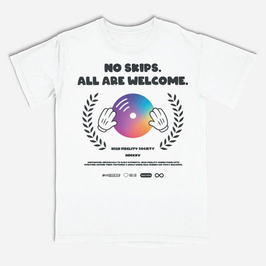 No Skips. White Tee