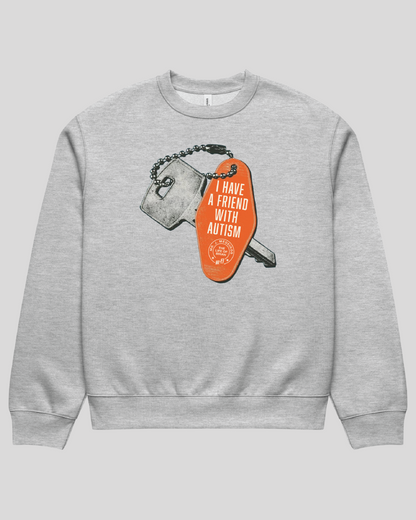 I Have a Friend With Autism Oversized Adult Crewneck