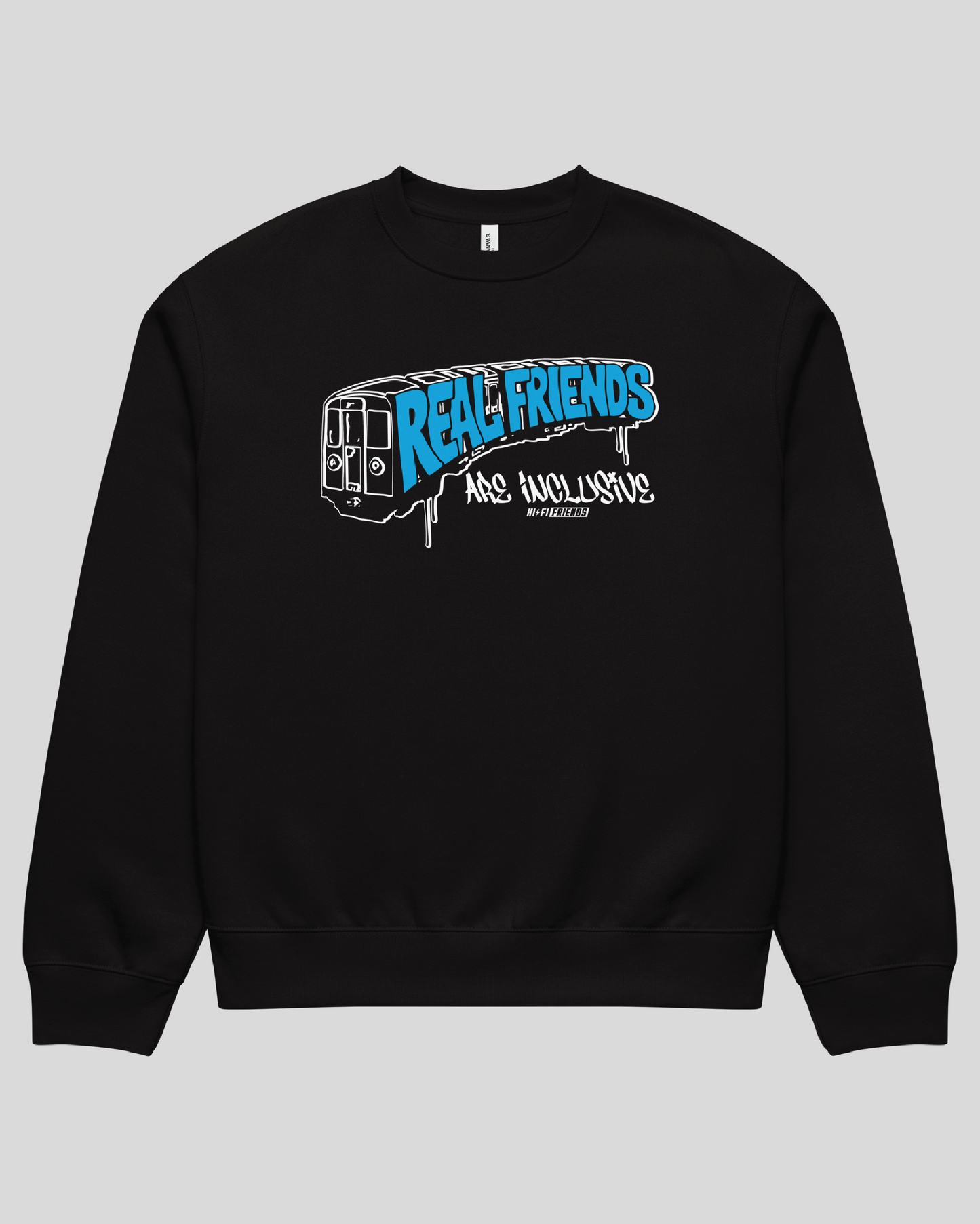 Real Friends Metro Oversized Black Adult Crewneck