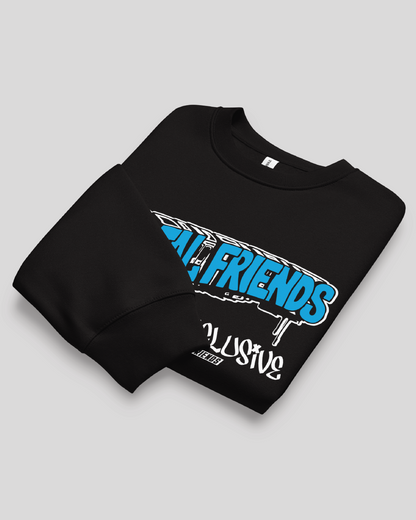 Real Friends Metro Oversized Black Adult Crewneck
