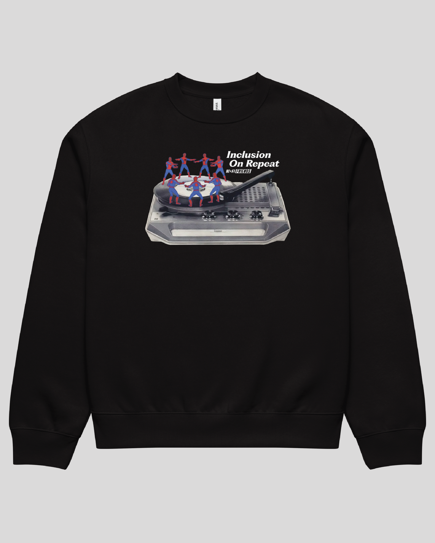 Inclusion On Repeat Oversized Black Adult Crewneck