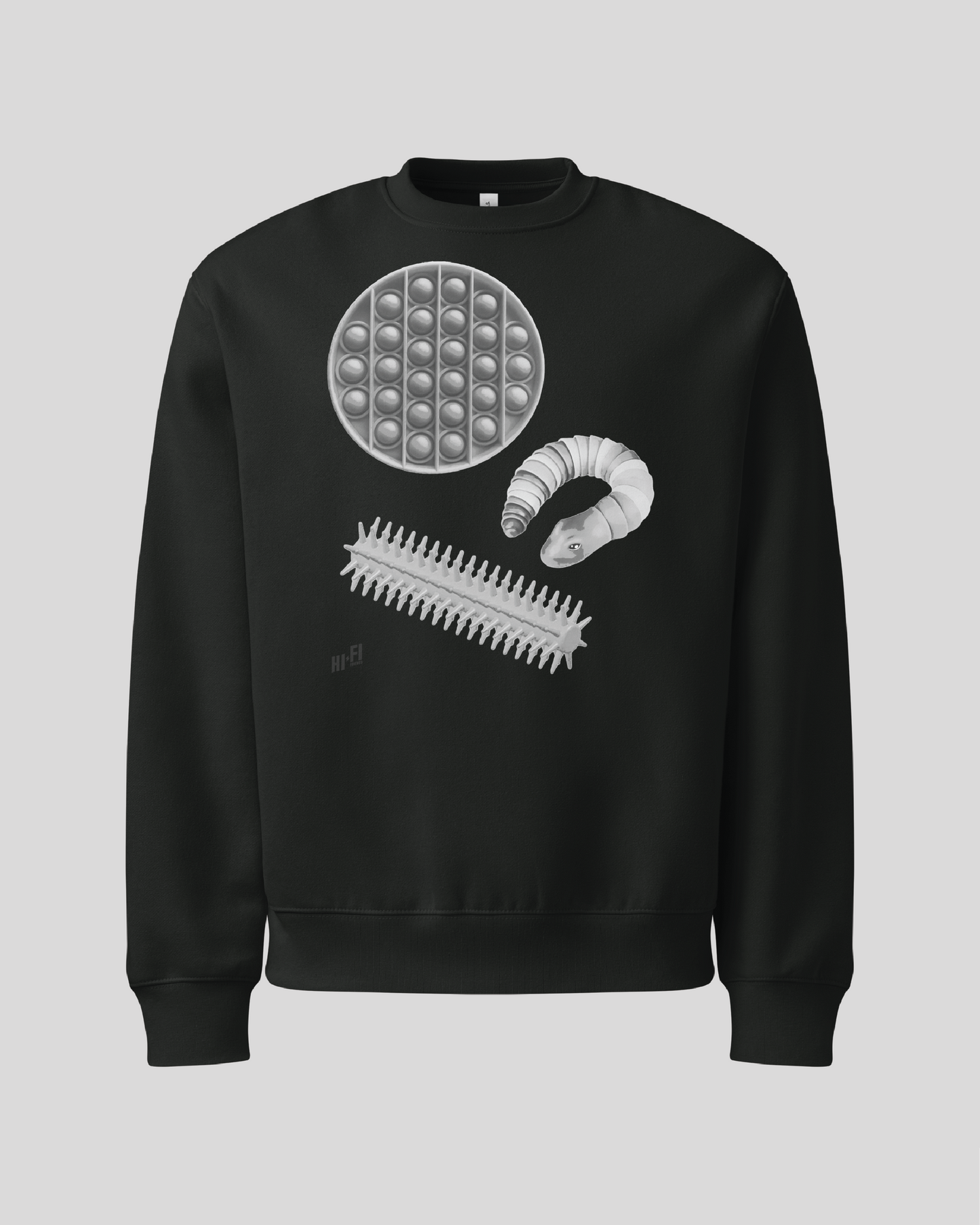 Fidget Oversized Black Adult Crewneck