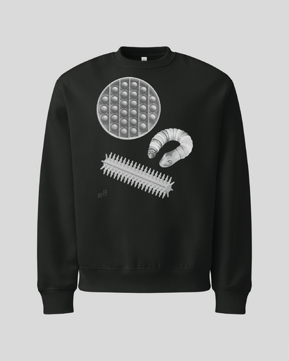 Fidget Oversized Black Adult Crewneck