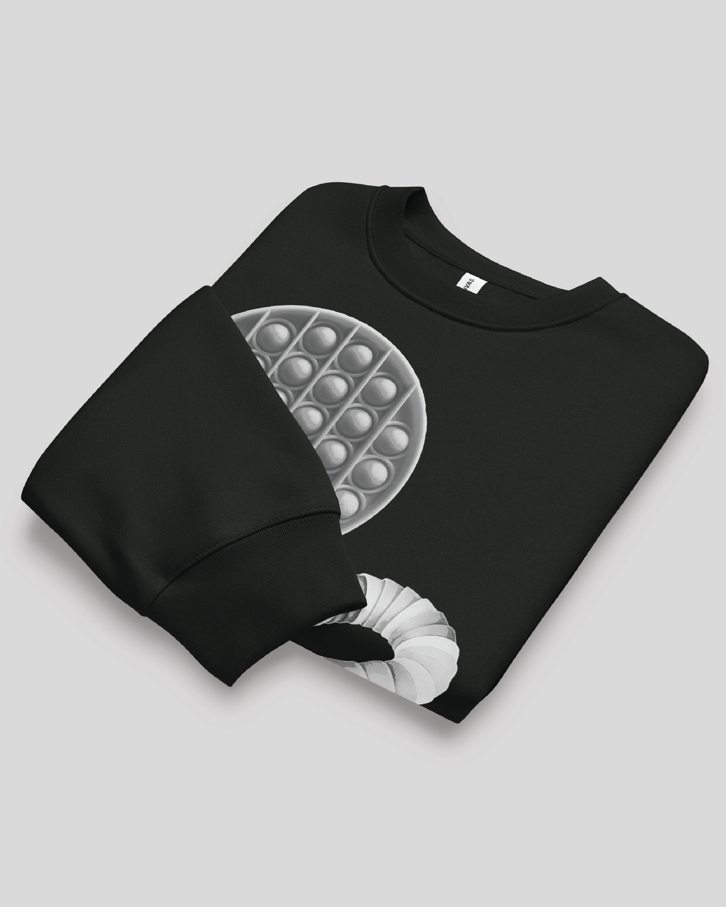 Fidget Oversized Black Adult Crewneck