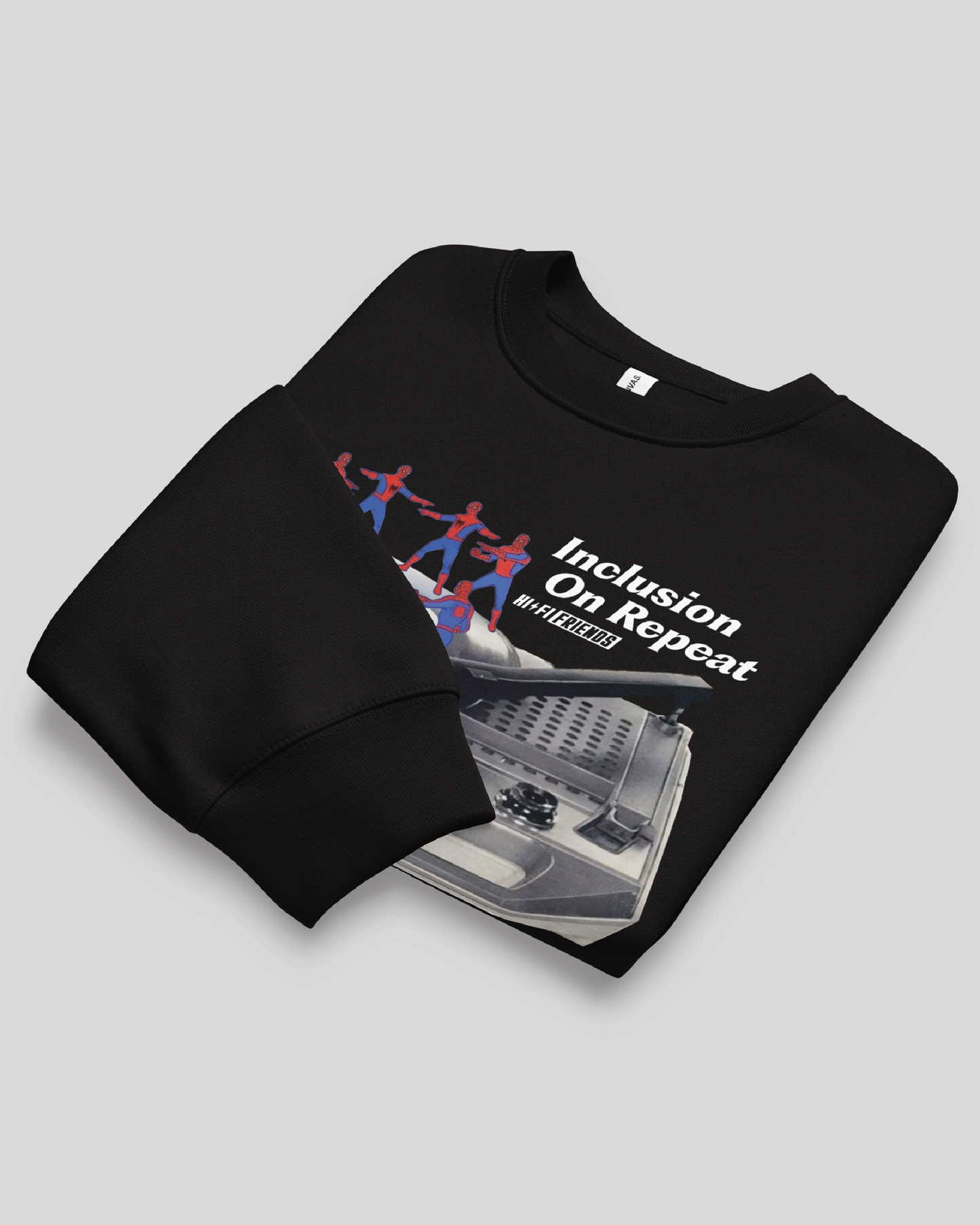 Inclusion On Repeat Oversized Black Adult Crewneck