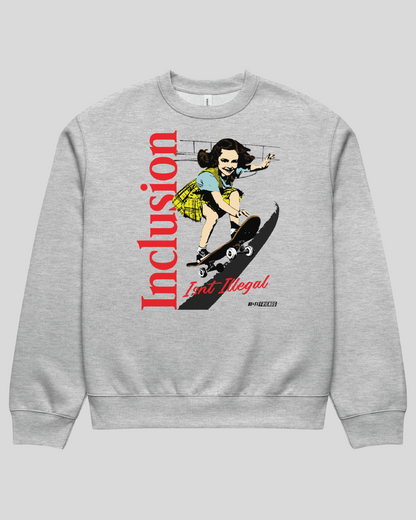 Inclusion Isn't Illegal Oversized Grey Adult Crewneck