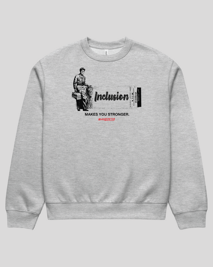 Inclusion Makes You Stronger Oversized Grey Adult Crewneck