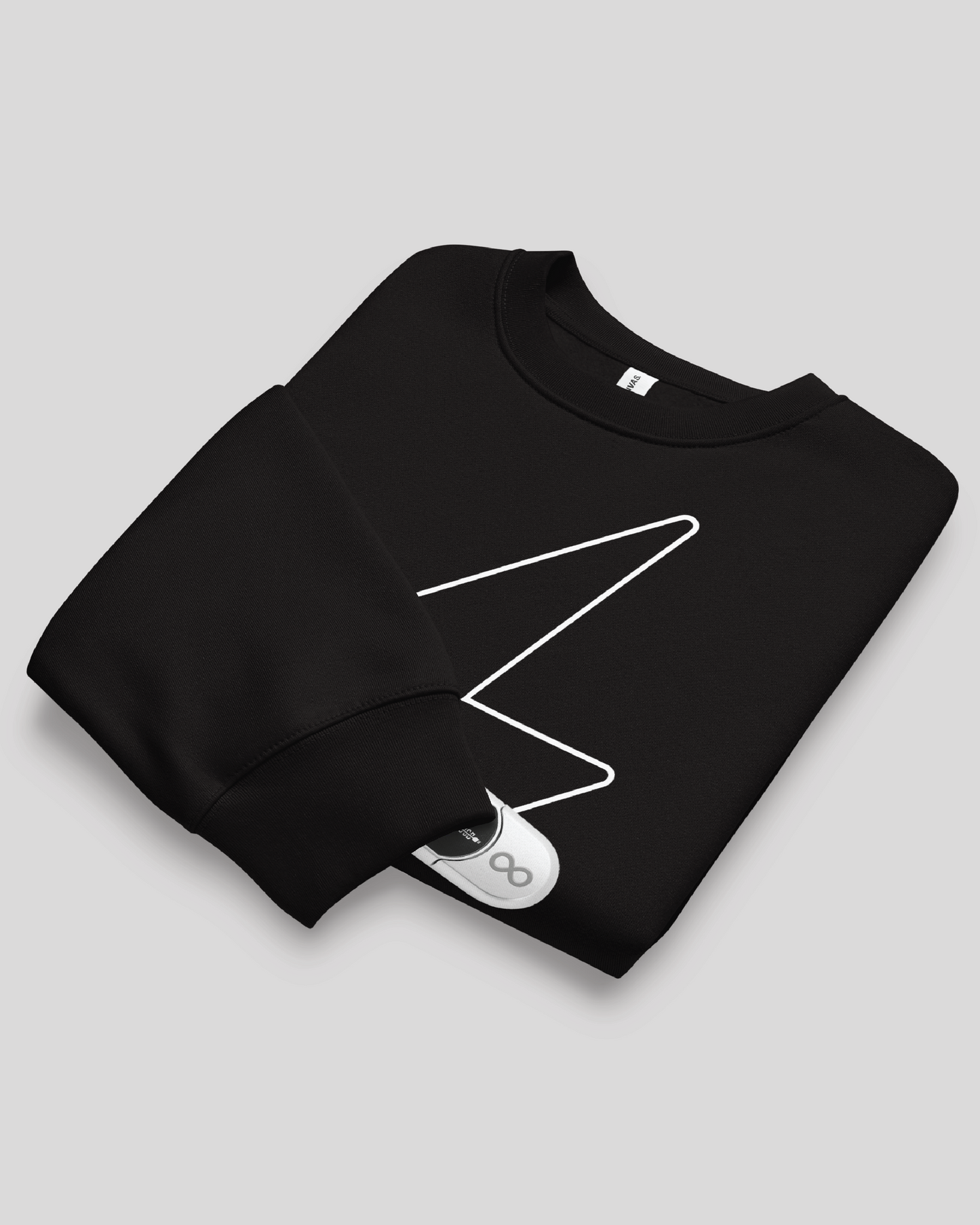 HI-FI MP3 Oversized Black Adult Crewneck