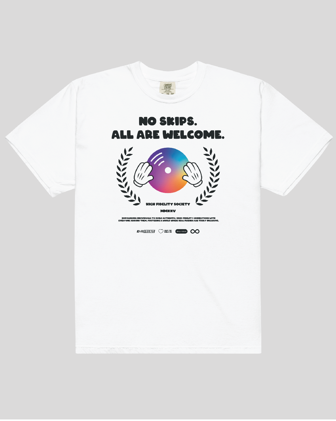 Adult No Skips Unisex White Tee