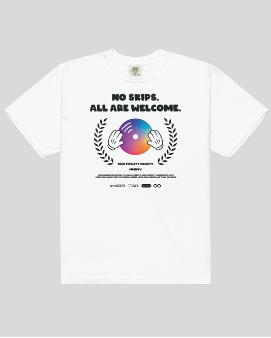 Adult No Skips Unisex White Tee