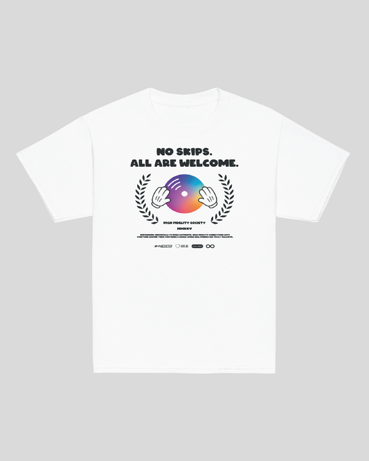 Youth No Skips Unisex White Tee