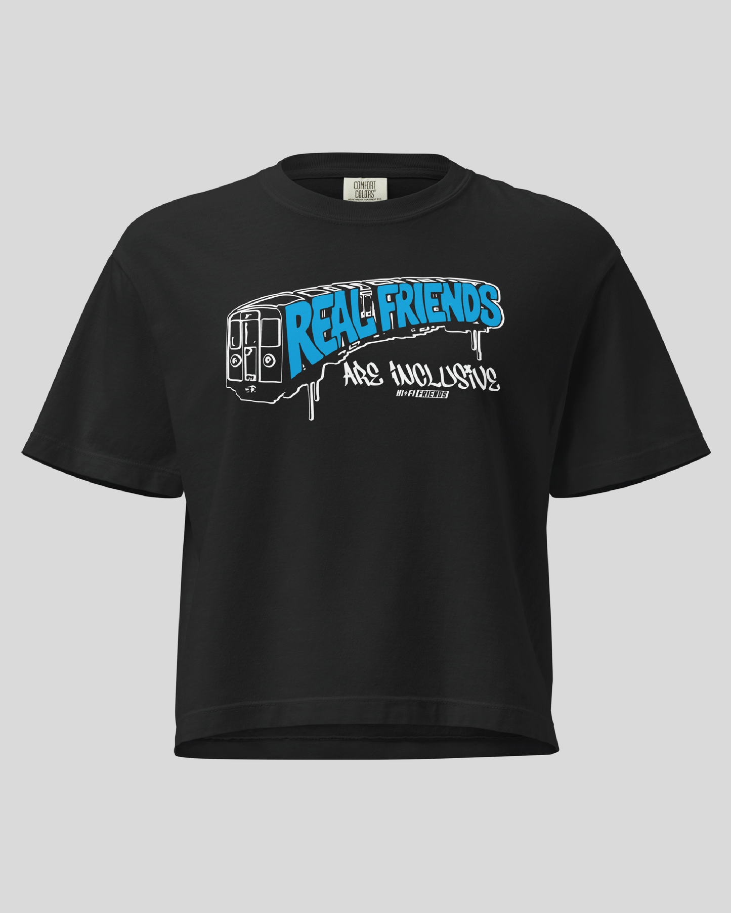 Women's Real Friends Metro Black Boxy Tee
