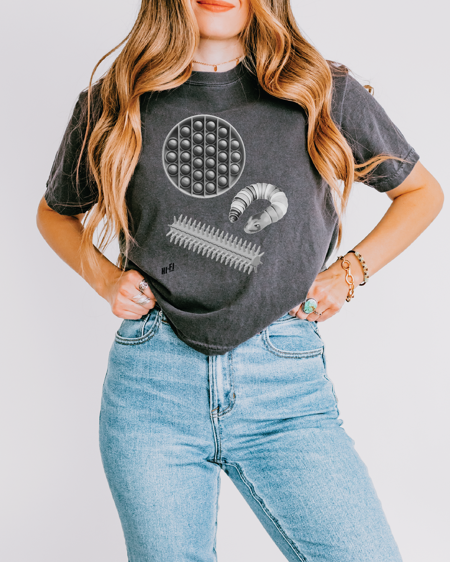 Women's Fidget Graphite Boxy Tee