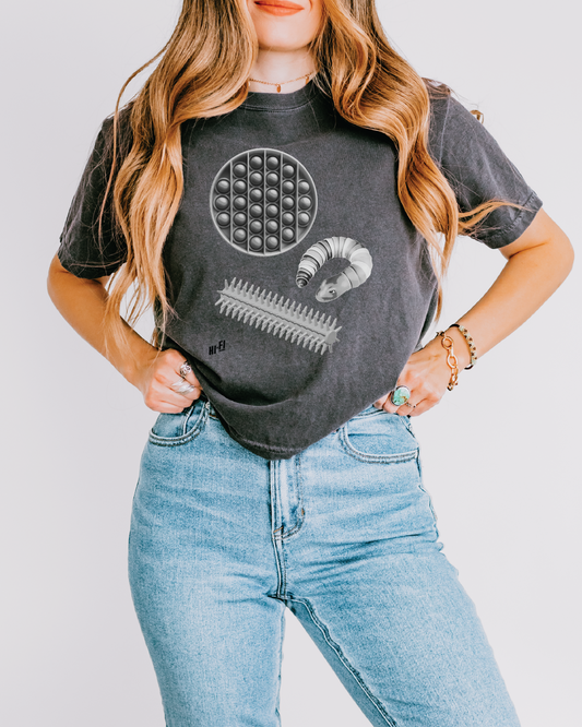 Women's Fidget Graphite Boxy Tee