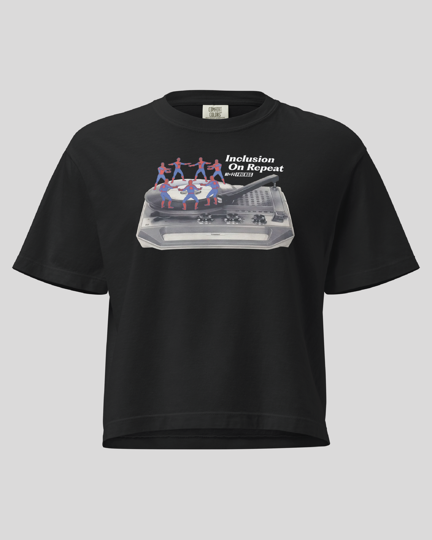 Women's  Inclusion on Repeat Black Boxy Tee