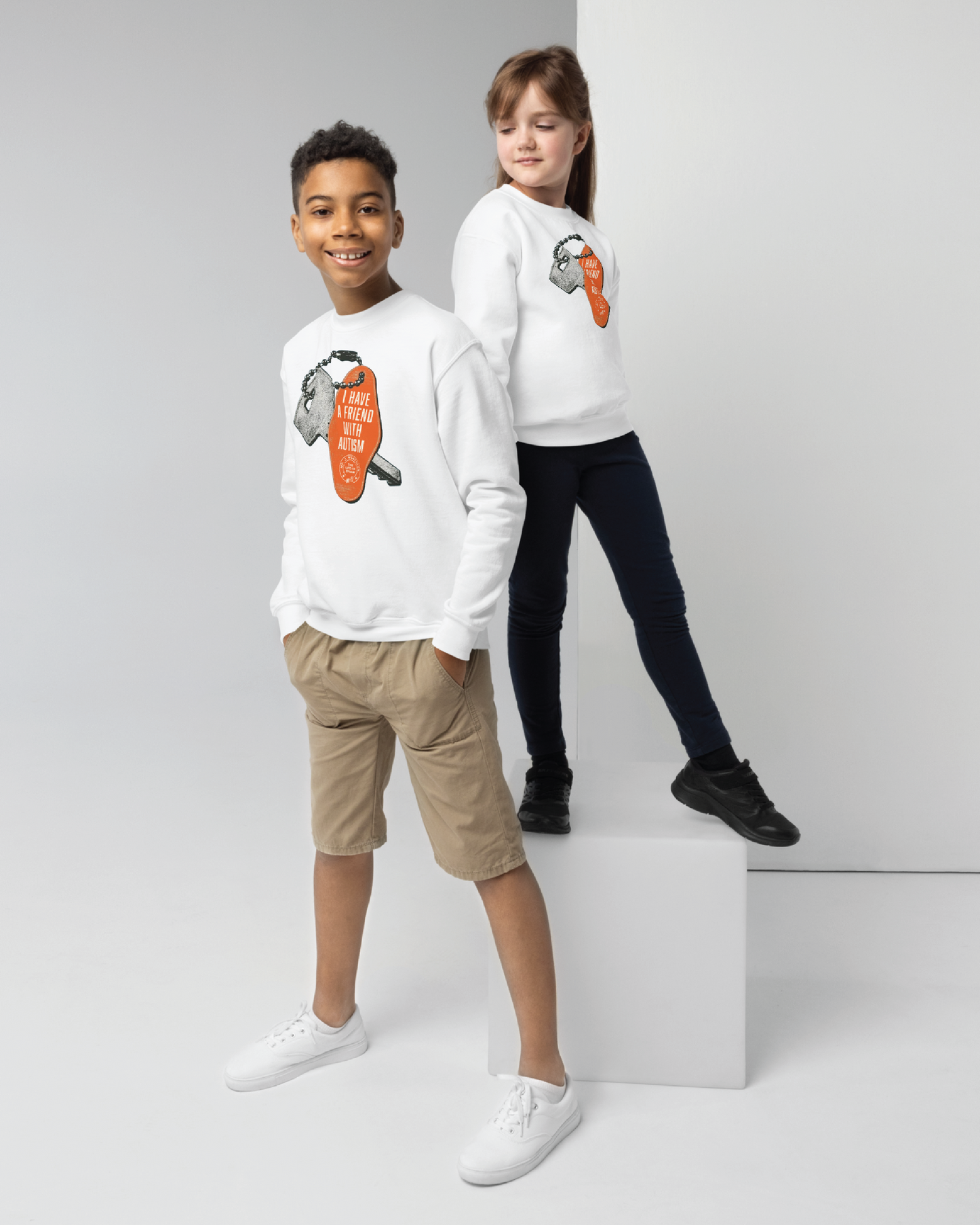 Youth I Have a Friend With Autism Unisex Crewneck