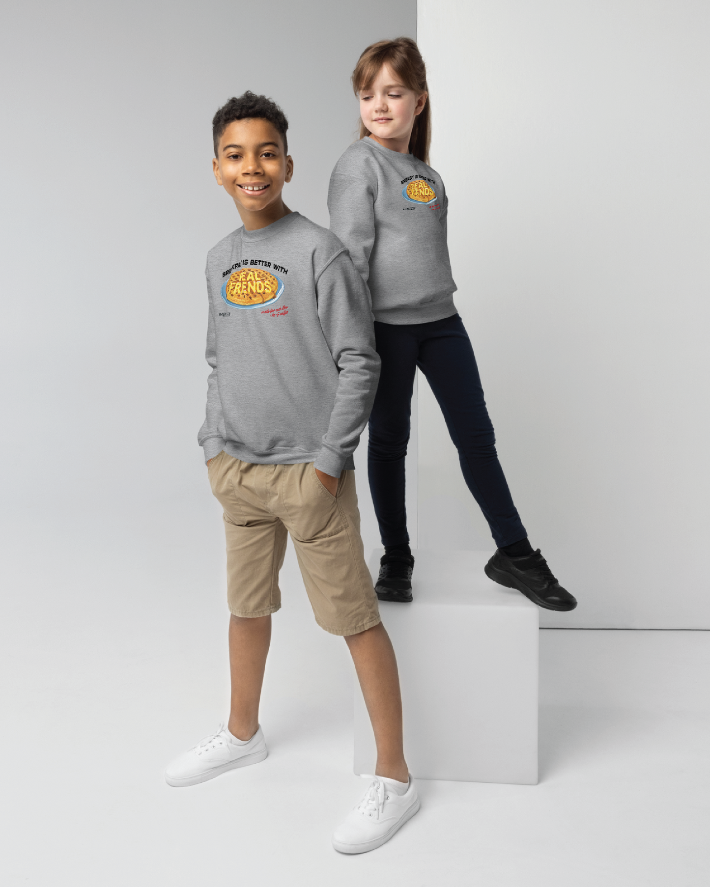 Youth Better Breakfast Unisex Grey Crewneck