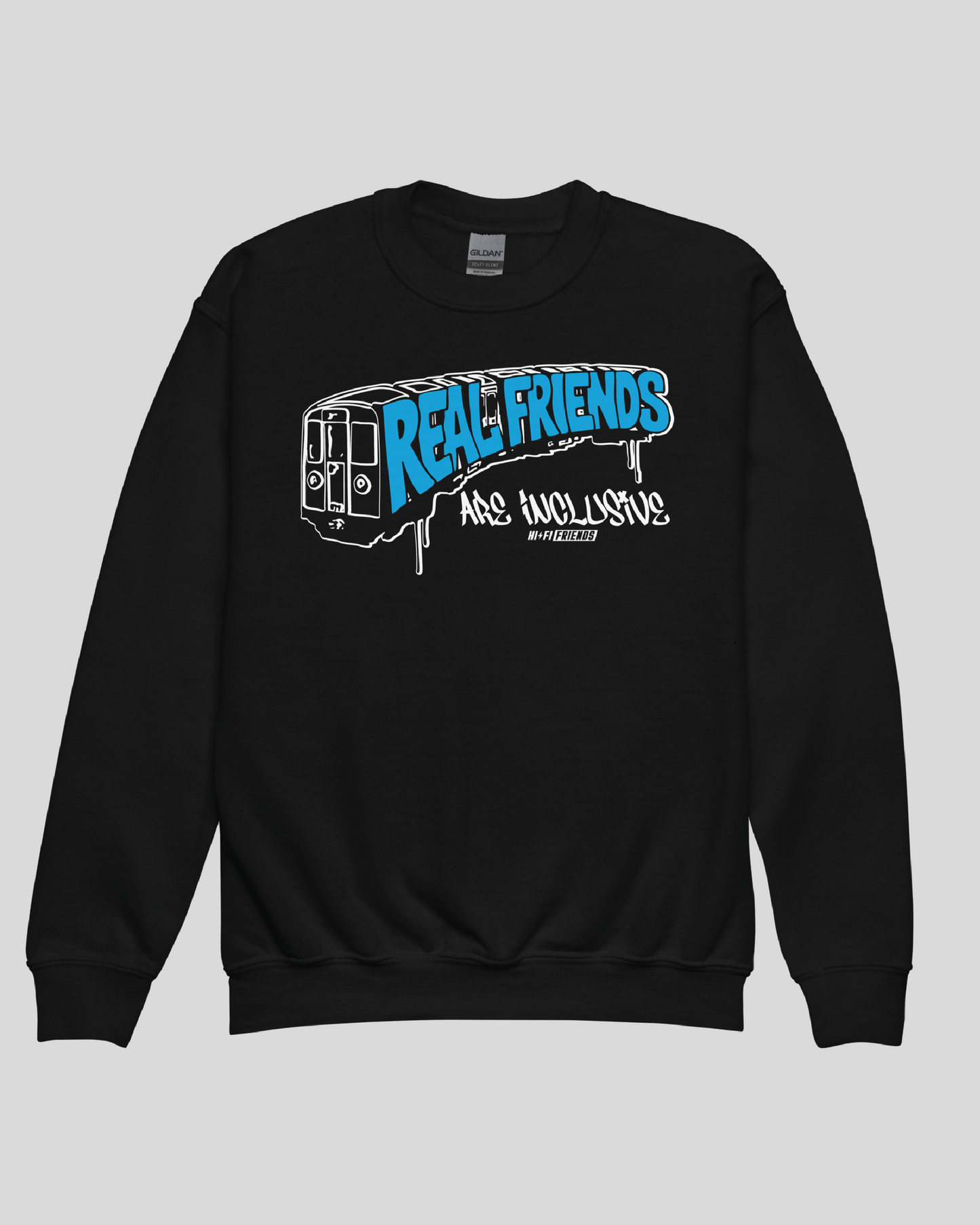 Youth Real Friends Metro Unisex Black Crewneck