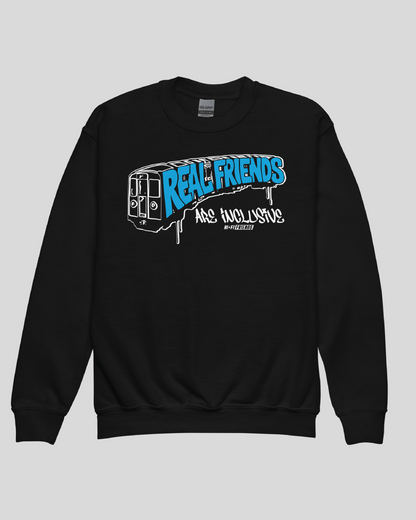 Youth Real Friends Metro Unisex Black Crewneck