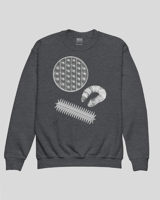 Youth Fidget Unisex Dark Heather Crewneck