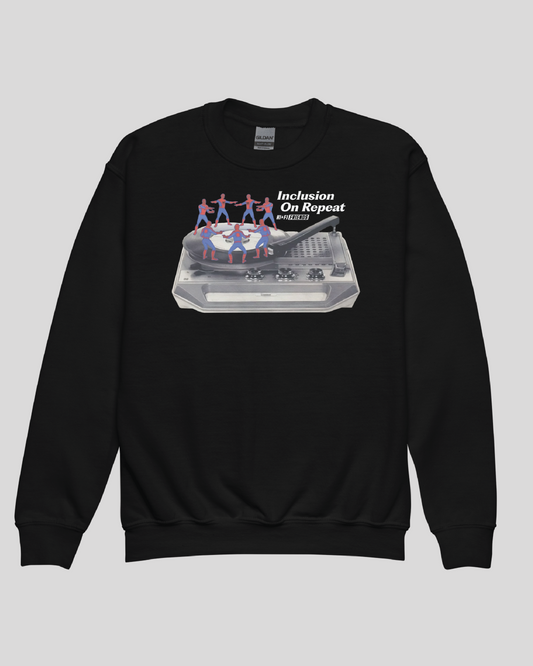 Youth Inclusion On Repeat Unisex Black Crewneck