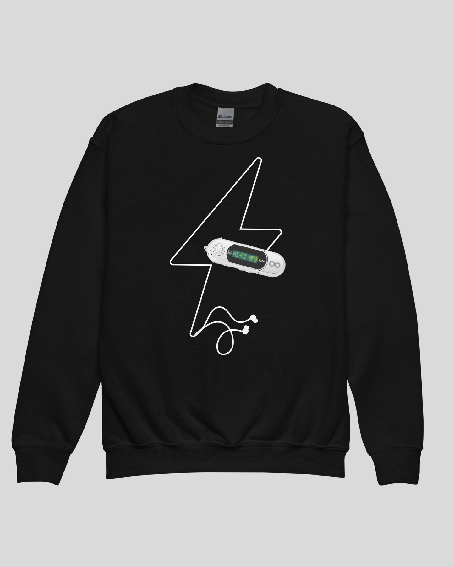 Youth HI-FI MP3 Unisex Black Crewneck