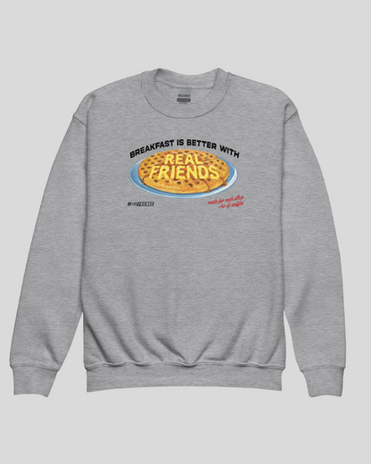 Youth Better Breakfast Unisex Grey Crewneck