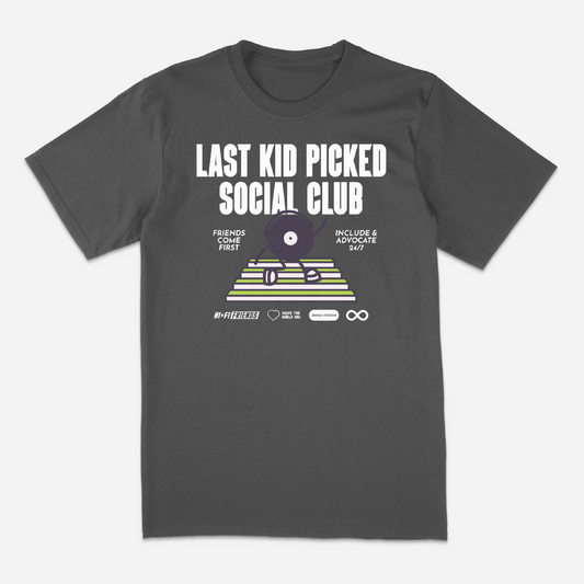 Youth Last Kid Picked Social Club Charcoal Tee