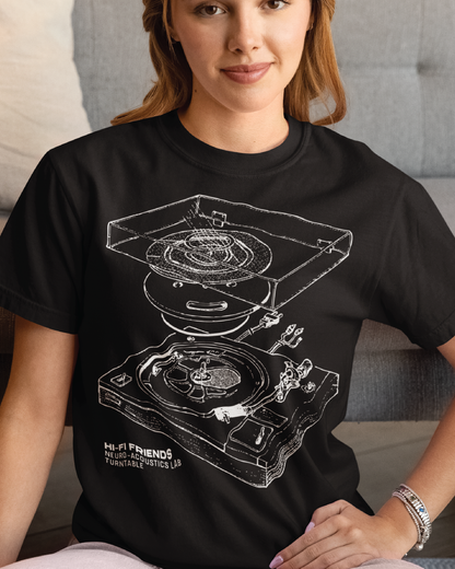 Adult Neuro-Acoustic Turntable Unisex Black Tee