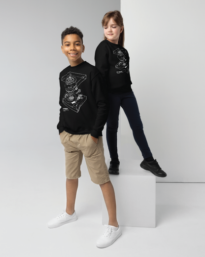 Youth Neuro-Acoustics Turntable Unisex Black Crewneck