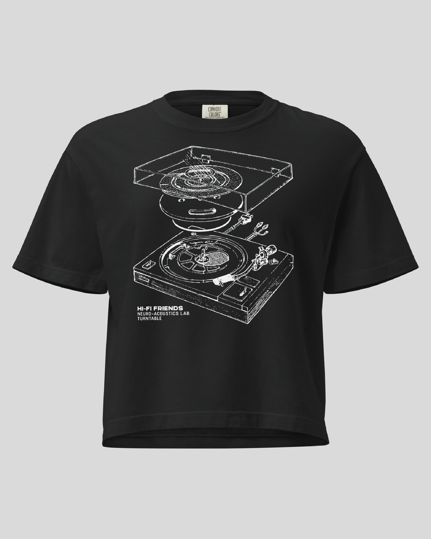 Women's Neuro-Acoustic Turntable Black Boxy Tee