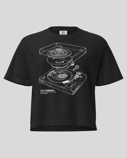 Women's Neuro-Acoustic Turntable Black Boxy Tee