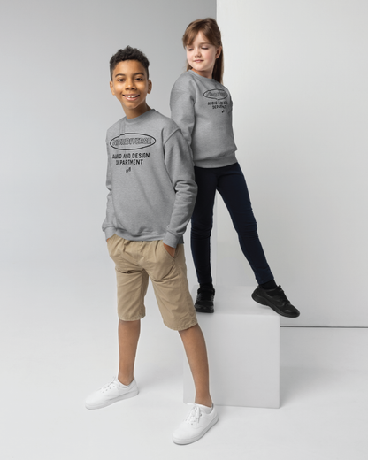 Youth Neurodiverse Audio and Design Department Unisex Grey Crewneck