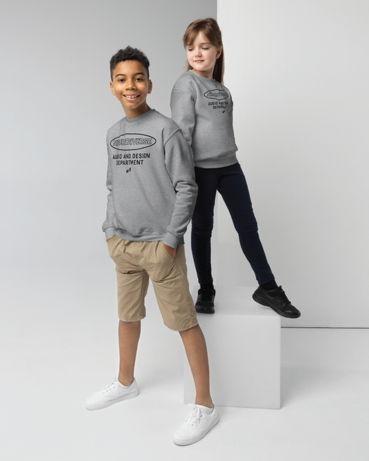 Youth Neurodiverse Audio and Design Department Unisex Grey Crewneck