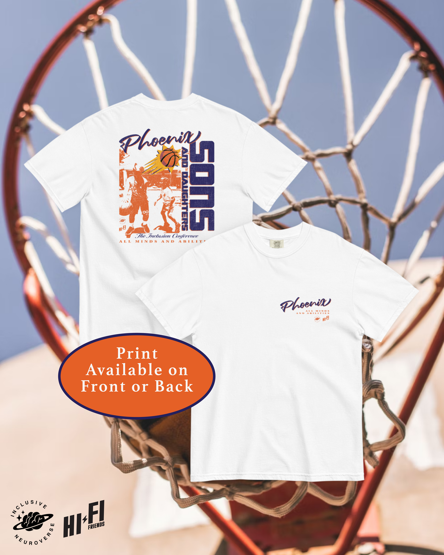Inclusive Neuroverse X Hi-Fi Friends Collab Phoenix Sons & Daughters White Tee