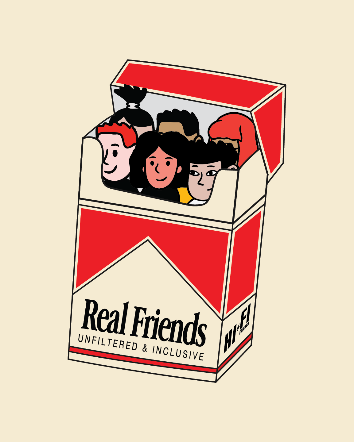 Real Friends Are Addictive Ivory Tee - Hi - Fi Friends