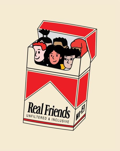 Real Friends Are Addictive Ivory Tee - Hi - Fi Friends