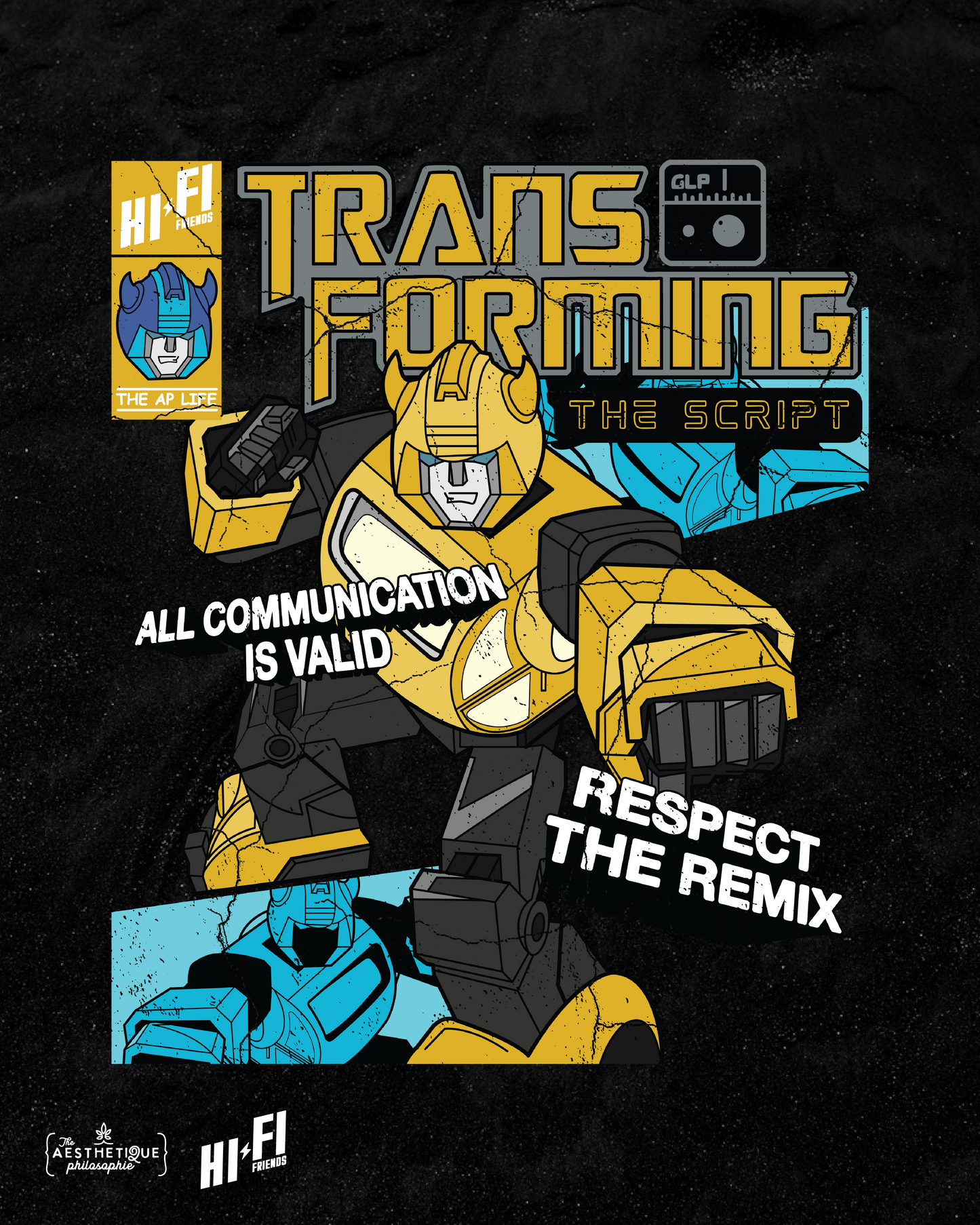 Youth Aesthetique Philosophie X Hi-Fi Friends Collab Transforming The Script Black Tee