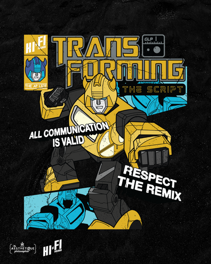 Youth Aesthetique Philosophie X Hi-Fi Friends Collab Transforming The Script Black Tee