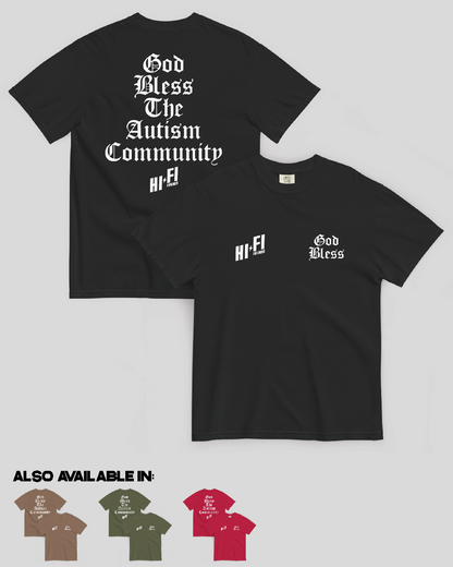 Adult God Bless The Autism Community Unisex Tee